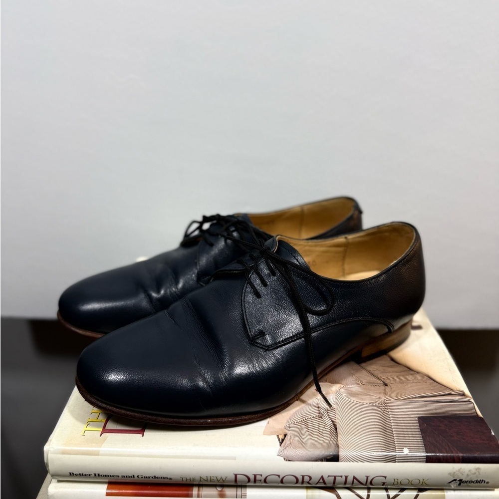 Classic (Vintage) Navy Blue Leather Women’s Dress Shoes